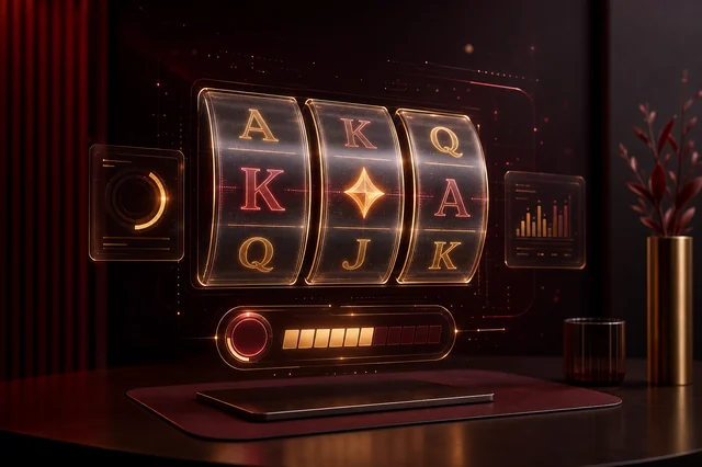Koncepcja trybu demo automatu do gier, hologramowe bębny slotu