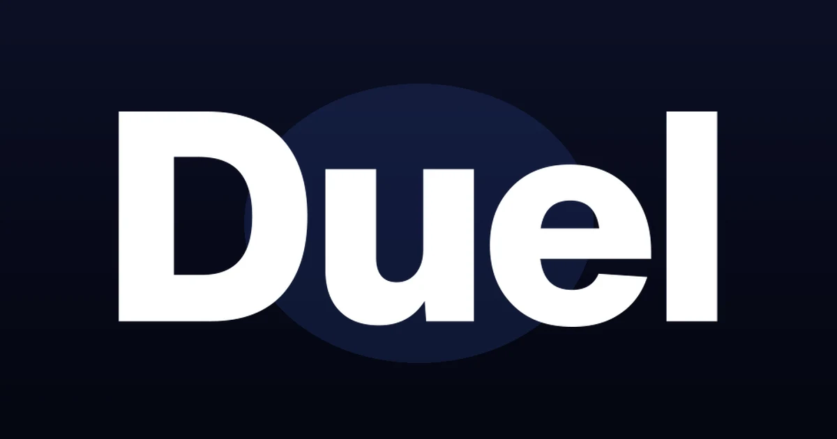 Logo Duel Casino na ciemnym tle