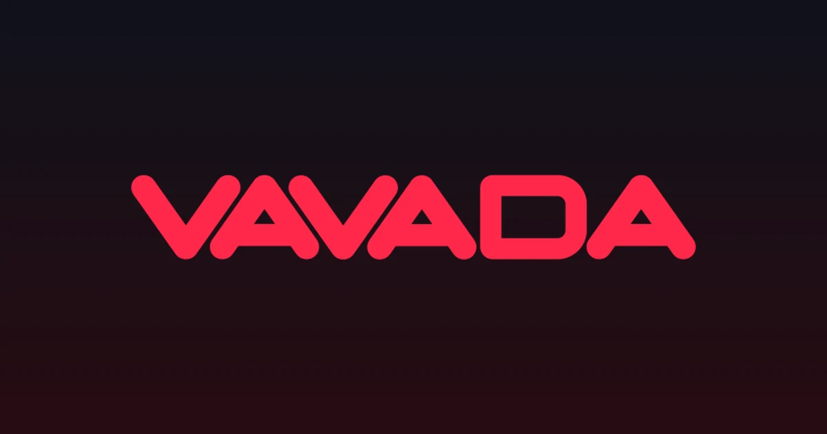 Logo Vavada Casino na ciemnym tle