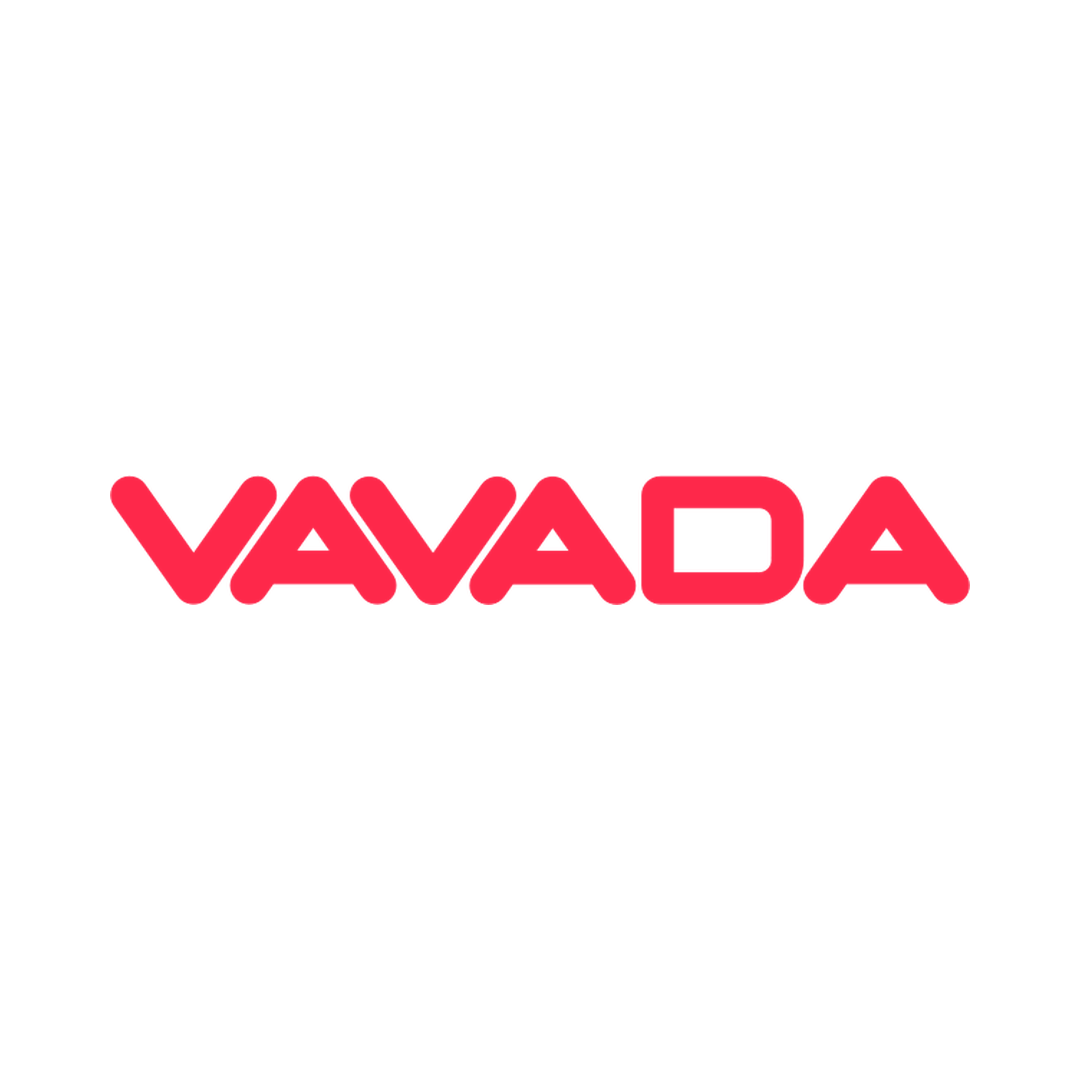 Logo Vavada Casino na białym tle